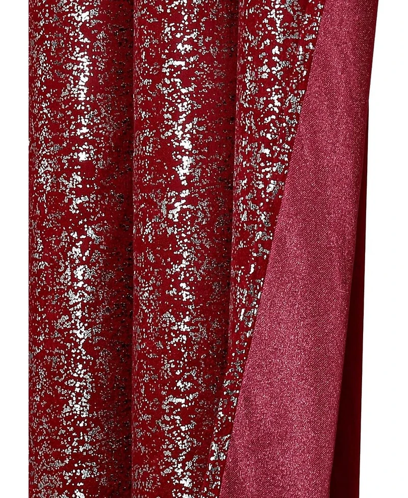 Kate Aurora 2 Piece Metallic Sparkle Thermal Grommet Blackout Curtain Panels
