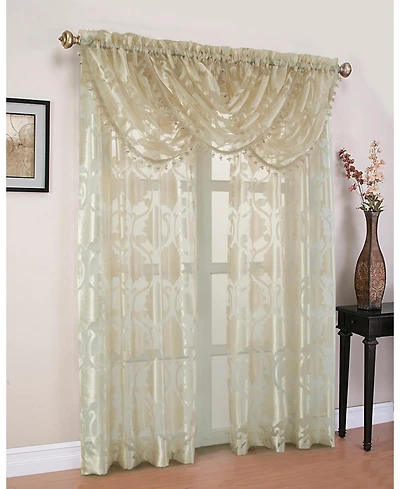 Kate Aurora Organza Sheer Milawi Complete 5 Piece Window Curtain Set