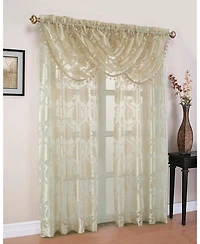 Kate Aurora Organza Sheer Milawi Complete 5 Piece Window Curtain Set