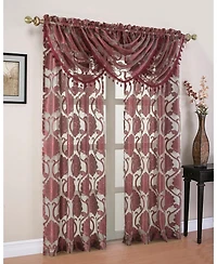 Kate Aurora Organza Sheer Milawi Complete 5 Piece Window Curtain Set