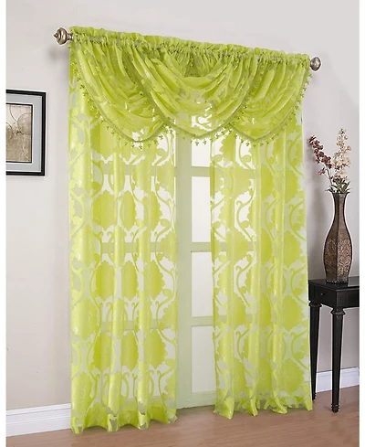 Kate Aurora Organza Sheer Milawi Complete 5 Piece Window Curtain Set