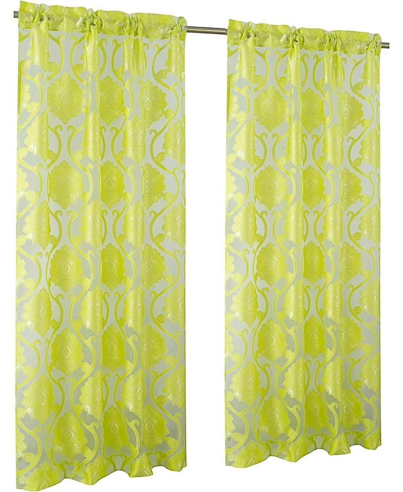 Kate Aurora Organza Sheer Milawi Complete 5 Piece Window Curtain Set