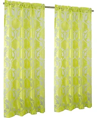 Kate Aurora Organza Sheer Milawi Complete 5 Piece Window Curtain Set