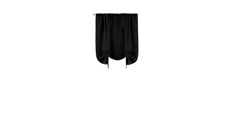 Kate Aurora Shabby Linen Farmhouse Sheer Flax Curtain Tie Up Single Window Shade - 42 in. W x 63 L, Toast