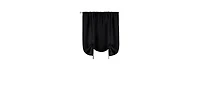 Kate Aurora Shabby Linen Farmhouse Sheer Flax Curtain Tie Up Single Window Shade - 42 in. W x 63 L, Toast