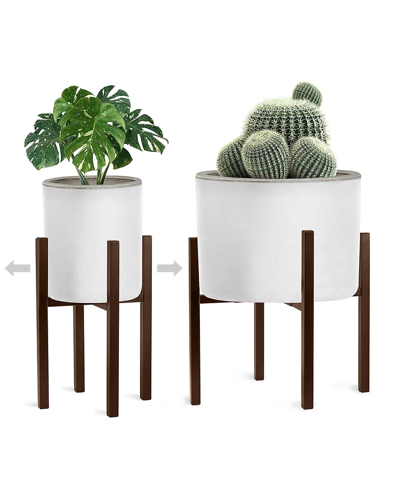 Sorbus Adjustable Metal Plant Stand – Mid Century Style Flower Pot Holder, 10 to 16 Inches Planter Stand for Modern Home Decor, Houseplants
