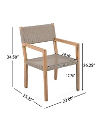 Streamdale Furniture Teak Acacia & Wicker Outdoor Dining Chairs (Set of 2)