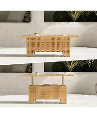 Mondawe Outdoor Multi Functional Lifting Table,W/ Integrated Storage,Desktop Height Adjusted Freely