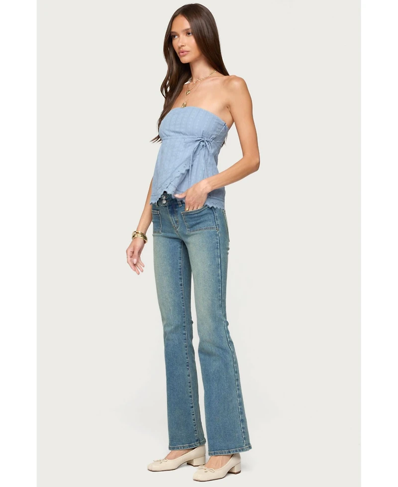 Edikted Women's Narnie Striped Strapless Wrap Top