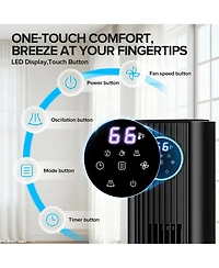 Zafro 36" Tower Fan for Bedroom, Bladeless Standing with 85° Oscillation, Quiet Cooling, Remote Control, 12H Timer, 3 Speeds, 4 Modes