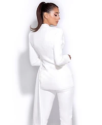 Miss Circle Women Vayla White Skinny Fit Crepe Trousers