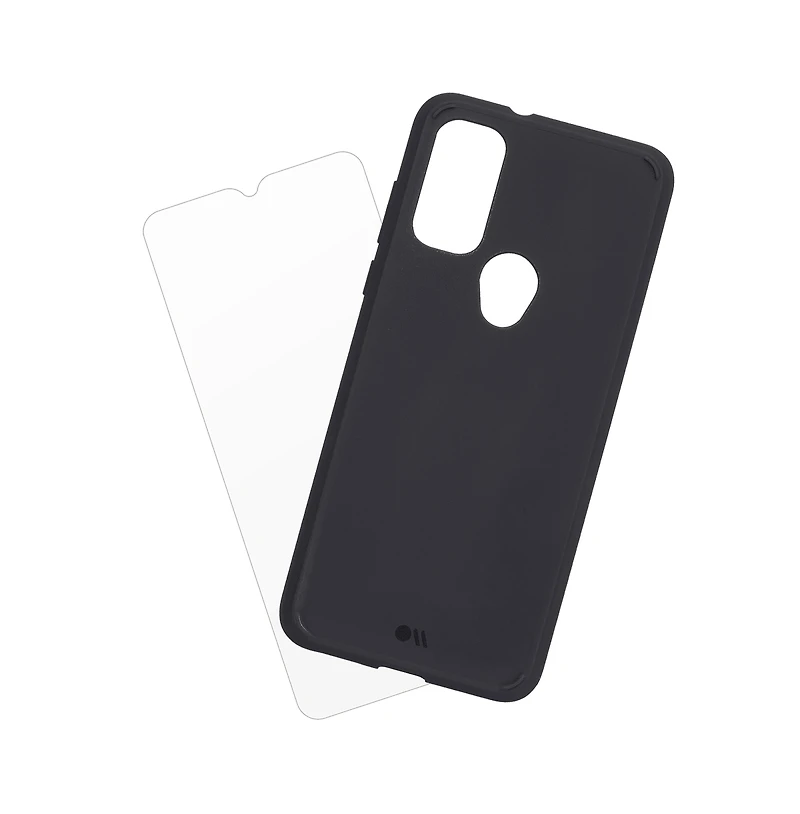 Case-Mate Protection Pack Tough Case and Glass Screen Protector for Motorola Moto G Pure-Black