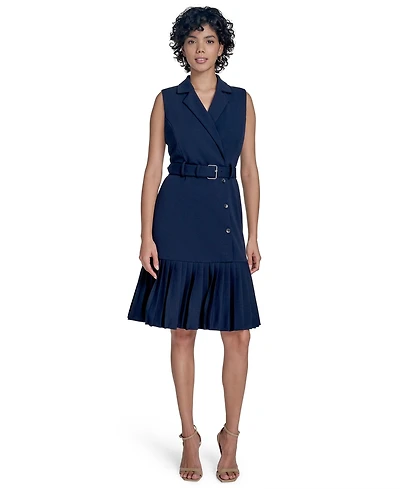 Calvin Klein Women's Collared Sleeveless Sheath Dress