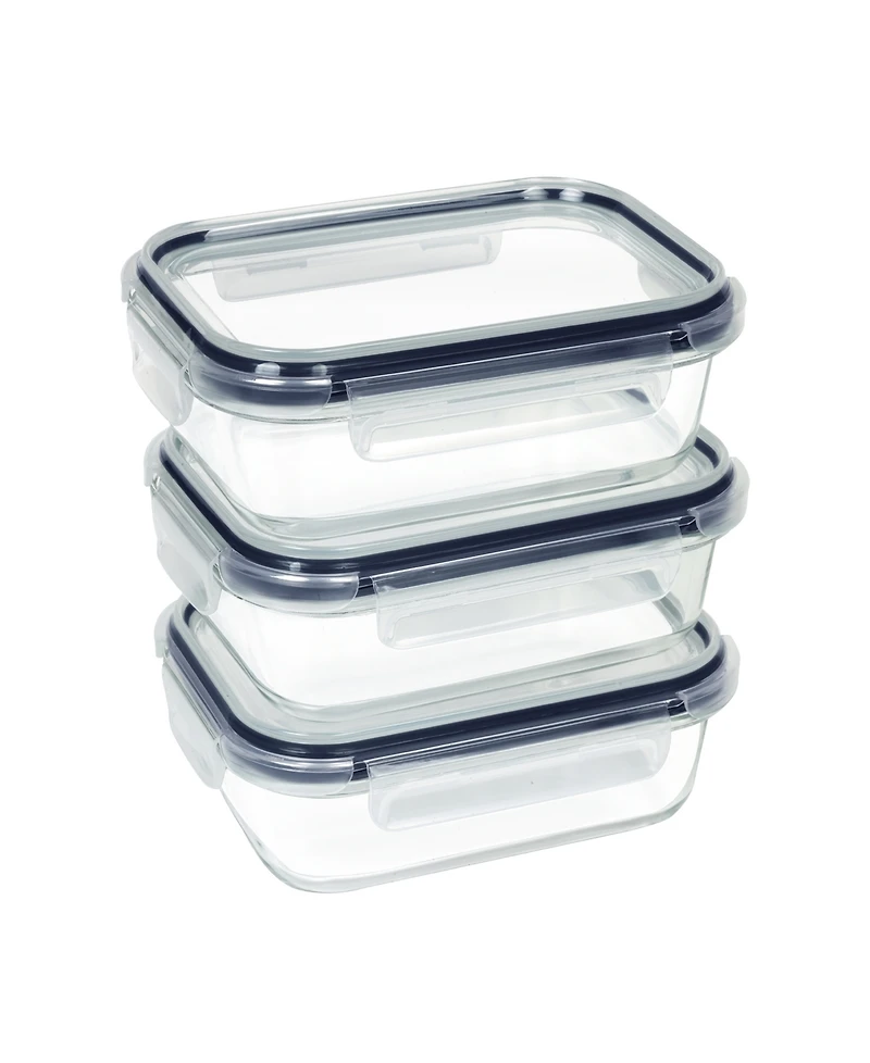 Sedona Kitchen 3-Pack Rectangular Glass Storage Set