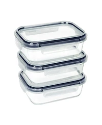 Sedona Kitchen 3-Pack Rectangular Glass Storage Set