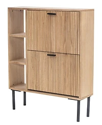 Nordlys - 2-Drawer Shoe Cabinet in Solid Wood and Metal Exotic Boho Entry