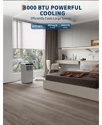 gaomon 10,000 Btu Portable Ac, 3-in-1 Cooling, Dehumidifier & Fan for 450 Sq.Ft, Smart Sleep Mode