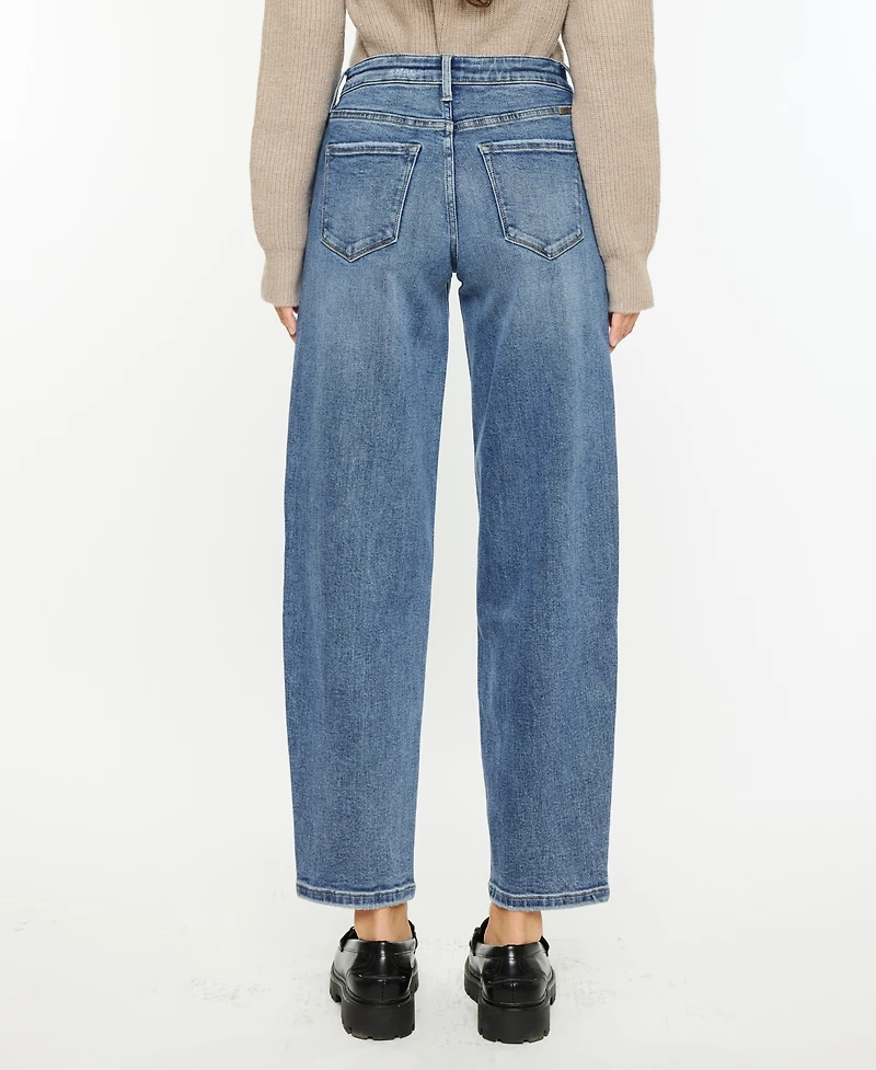 Kancan Women's High Rise Barrel Jeans