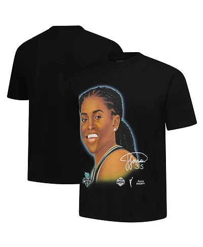 Playa Society Men's and Women's Jonquel Jones Black New York Liberty Sketch T-Shirt