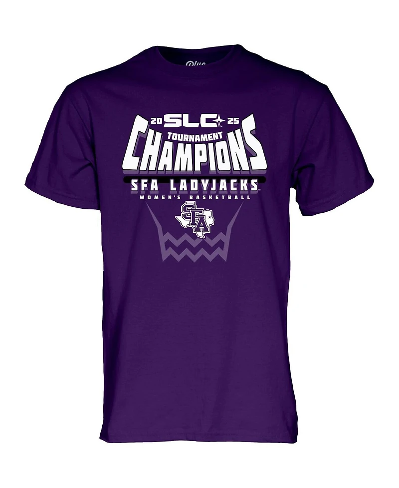 Blue 84 Men's and Women's Purple Stephen F Austin Lady Jacks 2025 Southland Basketball Conference Tournament T-Shirt