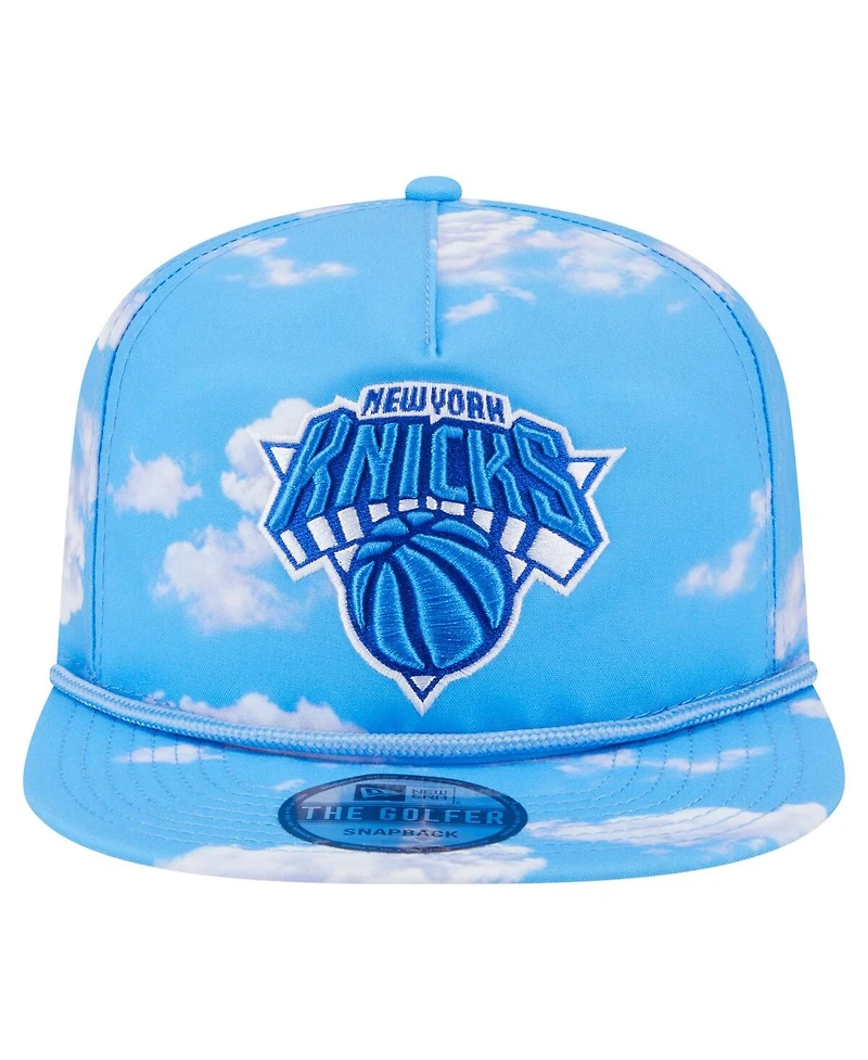 New Era Men's Light Blue New York Knicks Head in the Clouds Golfer Rope Adjustable Hat
