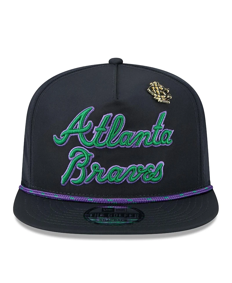 New Era Men's Navy Atlanta Braves 2025 Big League Chew Golfer Snapback Hat