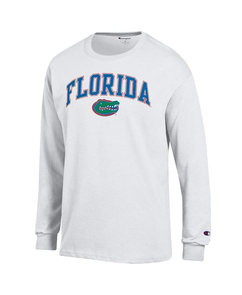 Champion Men's White Florida Gators Arch Over Logo Long Sleeve T-Shirt