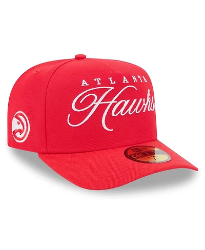 New Era Men's Red Atlanta Hawks 2025 Nba Draft A-Frame 59FIFTY Fitted Hat