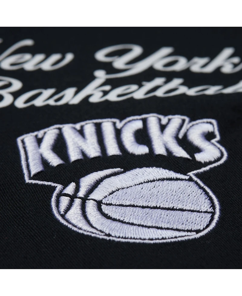 Mitchell & Ness Men's Black New York Knicks Hardwood Classics Camp Shirt