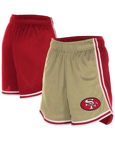 New Era Women's Gold/Scarlet San Francisco 49ers Throwback Sport Classics Mesh Shorts