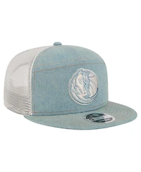 New Era Men's Dallas Mavericks Adventure Denim Split Panel 9FIFTY Snapback Trucker Hat