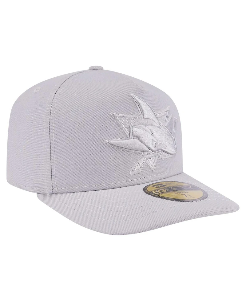 New Era Men's Gray San Jose Sharks Color Pack A-Frame 59FIFTY Fitted Hat