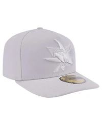 New Era Men's Gray San Jose Sharks Color Pack A-Frame 59FIFTY Fitted Hat