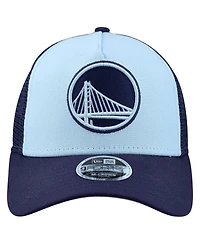 New Era Big Boys and Girls Light Blue Golden State Warriors Colorpack 9FORTY A-Frame Trucker Adjustable Hat