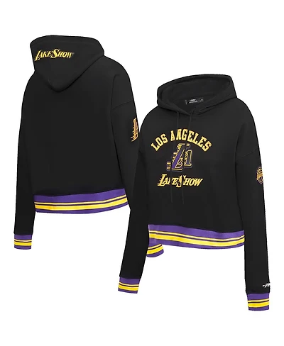 Pro Standard Women's Black Los Angeles Lakers 2024/25 City Edition Cropped Pullover Hoodie