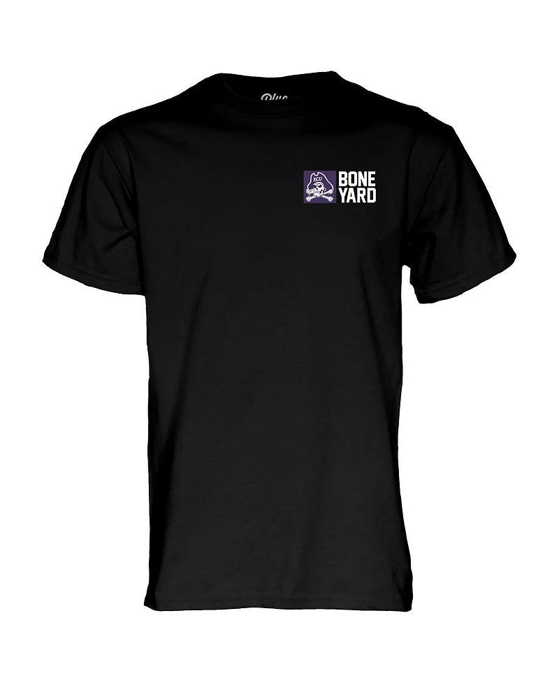 Blue 84 Men's and Women's Black Ecu Pirates Night of the Boneyard T-Shirt