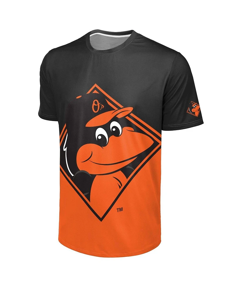 Foco Men's Black/Orange Baltimore Orioles Big Logo Mascot T-Shirt