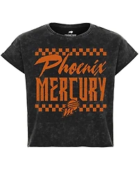 Sportiqe Women's Black Phoenix Mercury Rock Roll Collection Gwen Mineral Wash Cropped T-Shirt