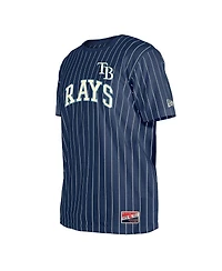 New Era Men's Navy Tampa Bay Rays Throwback Pinstripe T-Shirt