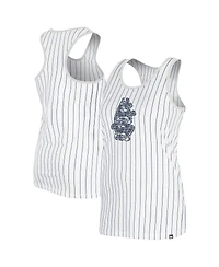 New Era Women's White Chicago Cubs Gameday Pinstripe Tank Top