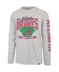 '47 Brand Men's Gray Atlanta Braves Fair Ball Franklin Long Sleeve T-Shirt