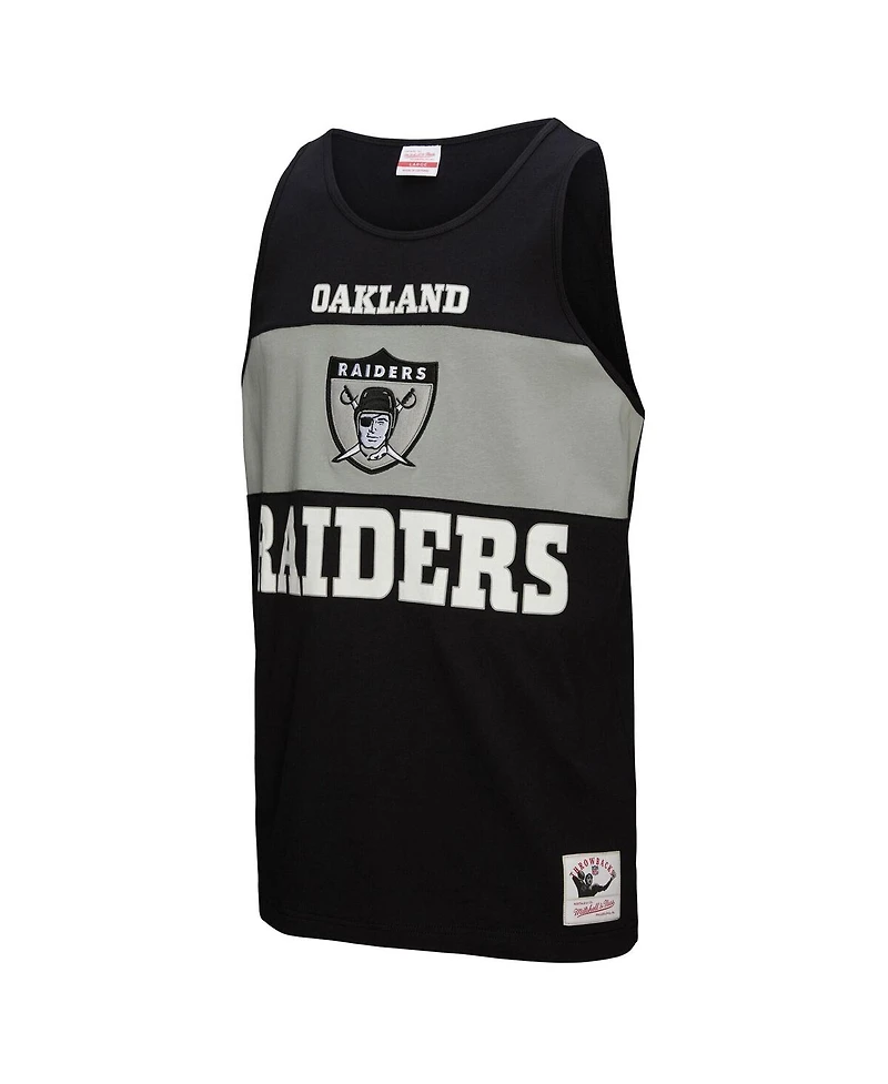 Mitchell & Ness Men's Black Oakland Raiders Retro Color Block Tank Top