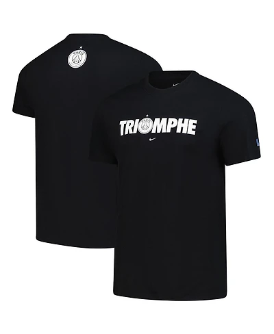 Nike Men's Black Paris Saint-Germain 2025 s of Europe Triomphe T-Shirt