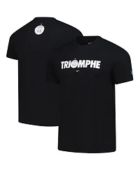 Nike Men's Black Paris Saint-Germain 2025 s of Europe Triomphe T-Shirt