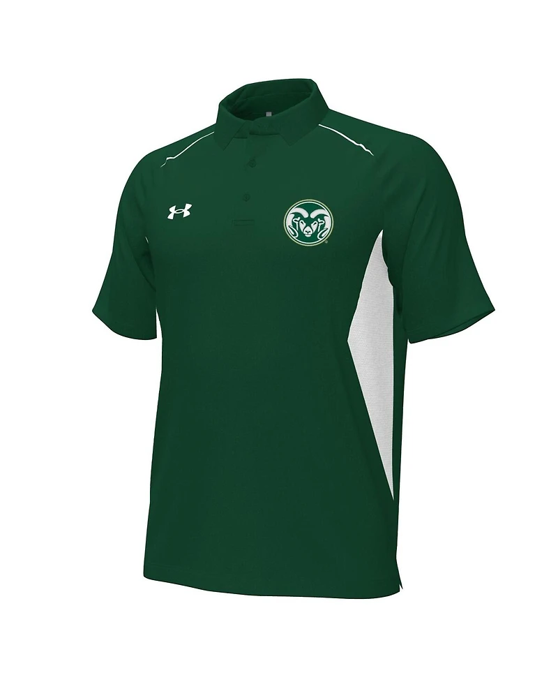 Under Armour Men's Green Colorado State Rams Sideline Title Performance Polo Shirt