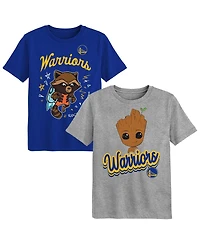 Outerstuff Preschool Golden State Warriors 2-Piece Guardians Of The Galaxy T-Shirt Set