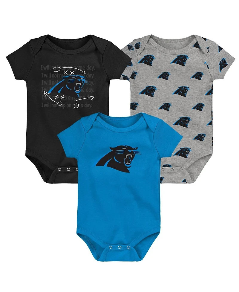 Outerstuff Baby Boys and Girls 3-Pack Carolina Panthers Team Starter Bodysuit Set