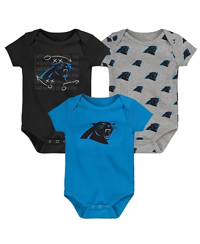 Outerstuff Baby Boys and Girls 3-Pack Carolina Panthers Team Starter Bodysuit Set
