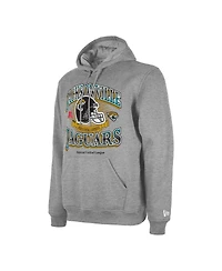 New Era Men's Heather Gray Jacksonville Jaguars Retro Pullover Hoodie