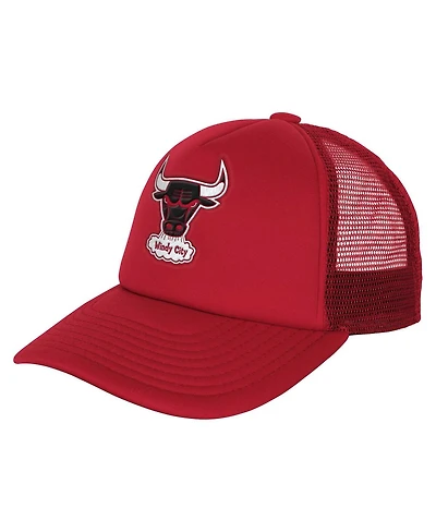Mitchell & Ness Big Boys and Girls Red Chicago Bulls Core Evergreen Trucker Adjustable Hat